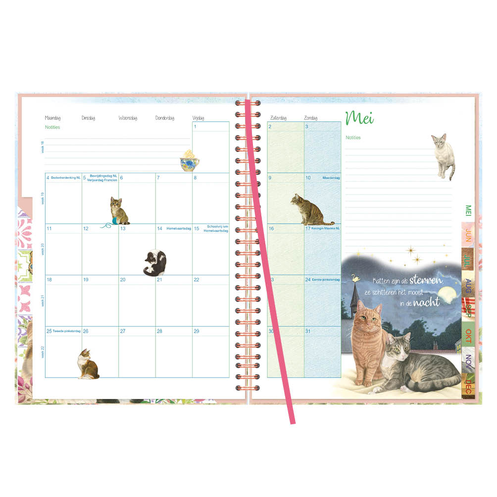 Franciens Katten Ringband bureau-agenda (HARDE KAFT) NACHO 2026