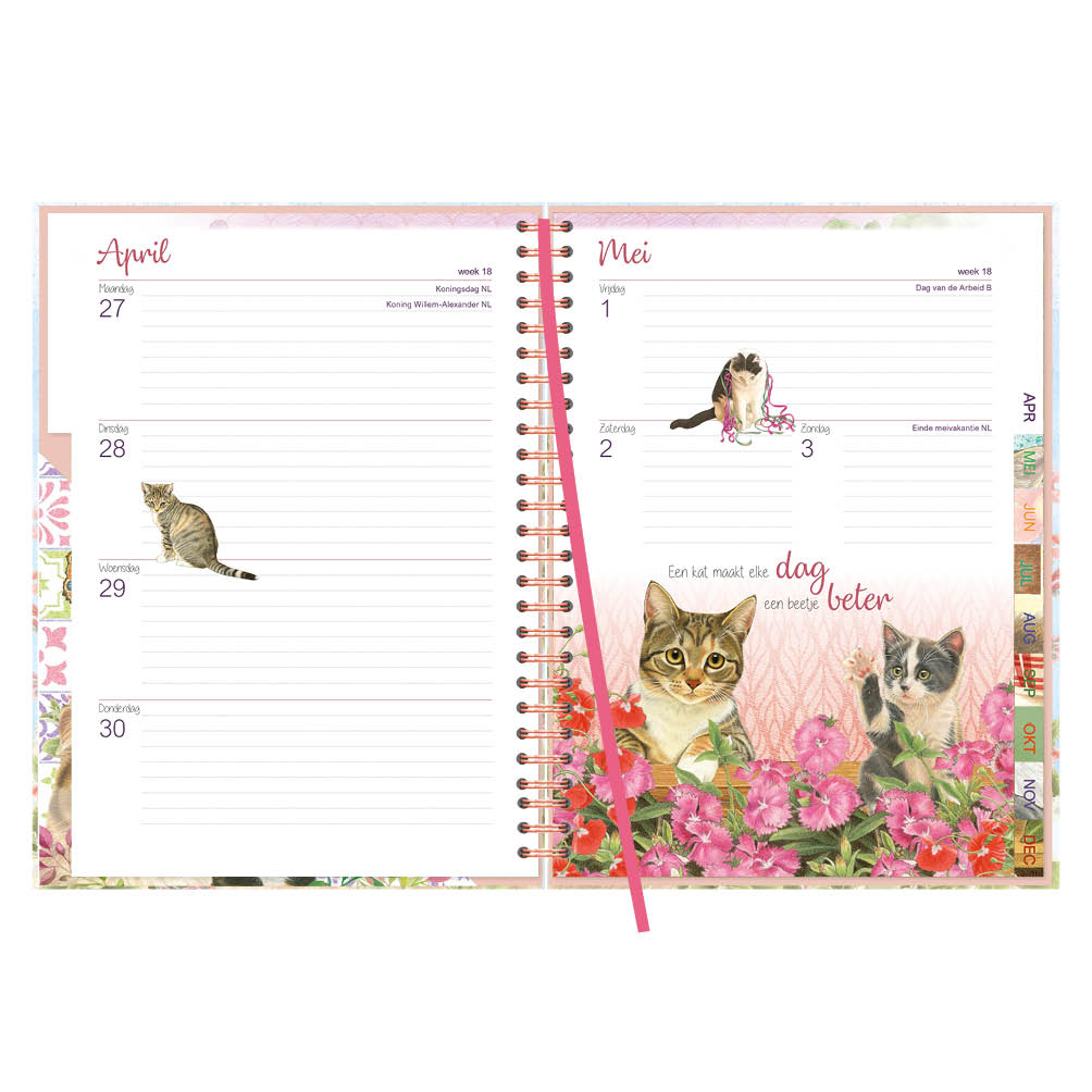 Franciens Katten Ringband bureau-agenda (HARDE KAFT) NACHO 2026