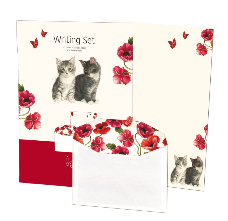 Franciens Katten Briefpapier met enveloppen Kittens & Poppies
