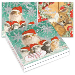 Franciens Katten kerstkaartenmapje / Moeder met 4 kittens - Binkie (leverbaar vanaf november)