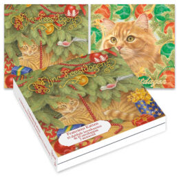 Franciens Katten kerstkaartenmapje / Onder de boom -  Kerstballen (leverbaar vanaf november)