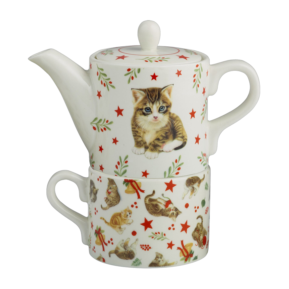 Franciens Katten 1 persoons theepot met kopje