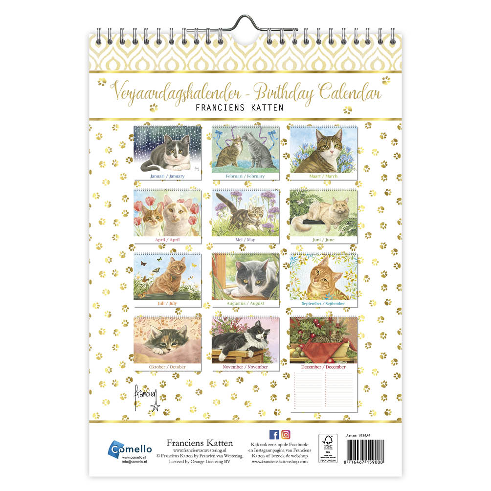 Franciens Katten A4 verjaardagskalender JEROEN