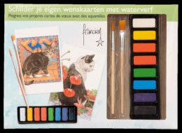 Franciens Katten aquarel kaarten maak set