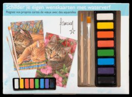 Franciens Katten aquarel kaarten maak set