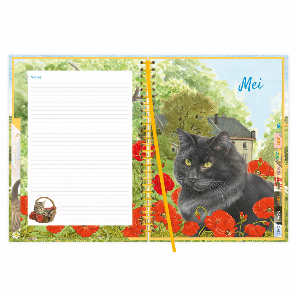 Franciens Katten RINGBAND bureau-agenda (harde kaft) MISCHA 2027 - formaat 17 x 23cm - Afbeelding 3