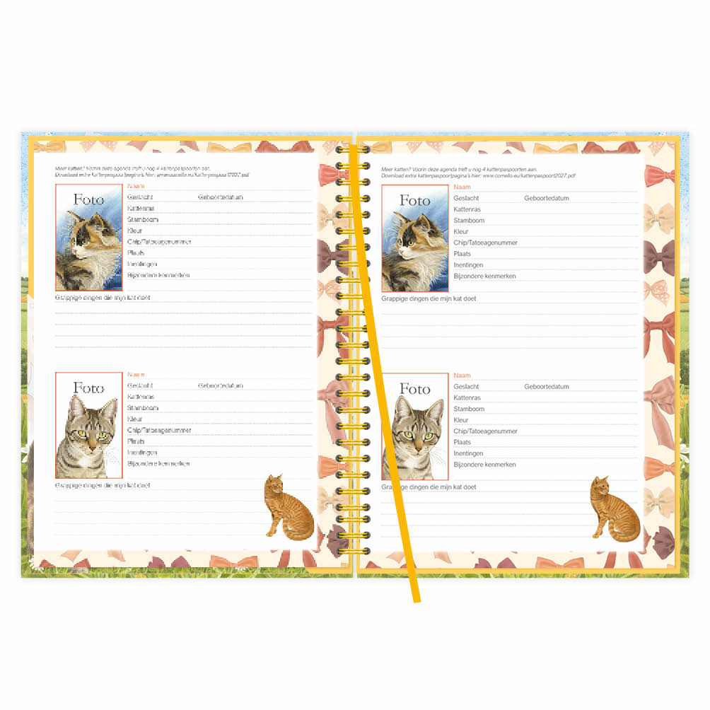Franciens Katten RINGBAND bureau-agenda (harde kaft) MISCHA 2027 - formaat 17 x 23cm - Afbeelding 5