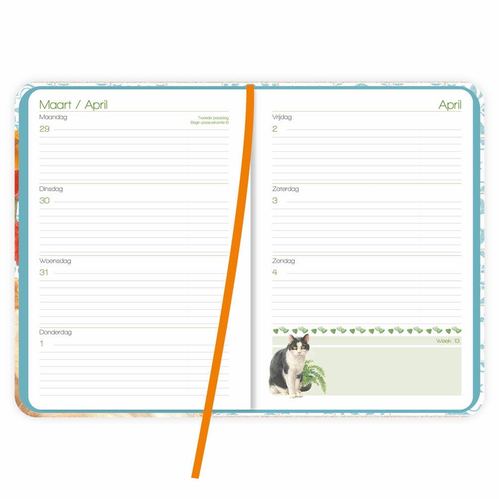 Franciens Katten Gebonden weekagenda SJORS 2027 - Formaat 13 x 18cm - Afbeelding 2