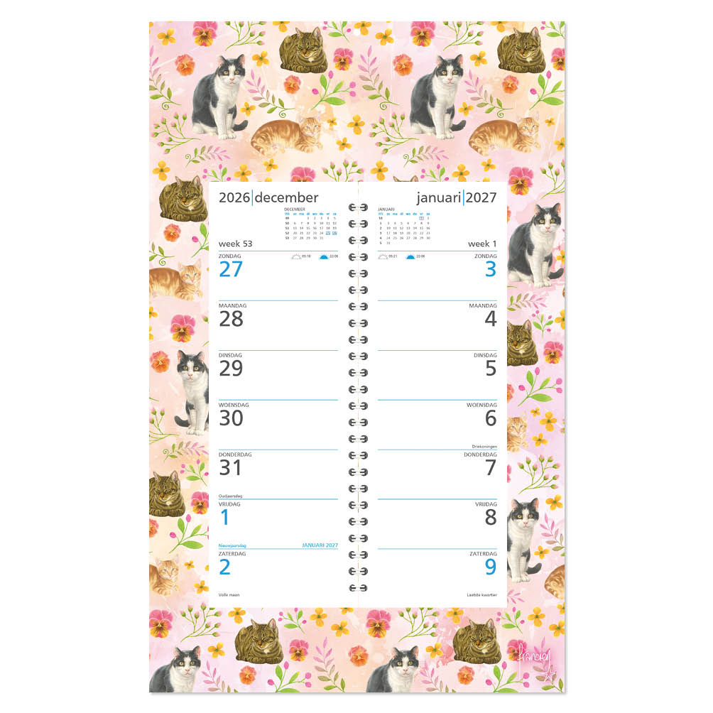 Franciens Katten weekomleg op schild ROZE BLOEMENPRACHT 2027