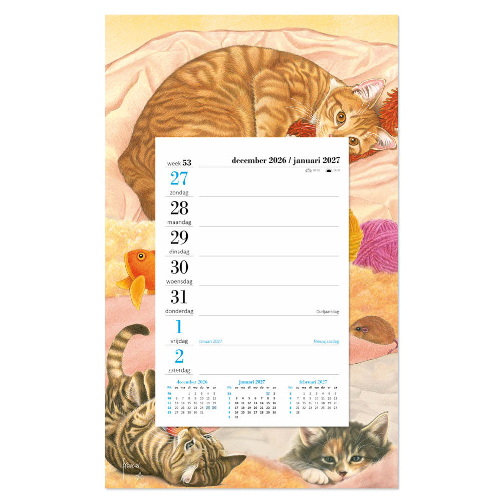 Franciens Katten Weeknotitie op schild Knusse Katten 2027