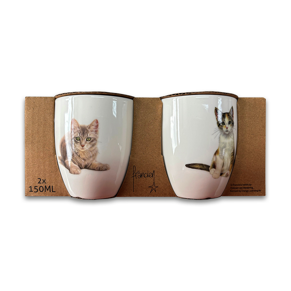 Franciens Katten Set van 2 koffiemokjes KATTENKRUID